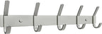 Coat Rack Wall Mount – Brushed Nickel 15 Inch Stainless Steel Hook Rail with 5 Heavy Duty Double Coat Hooks – Wall Mounted Co