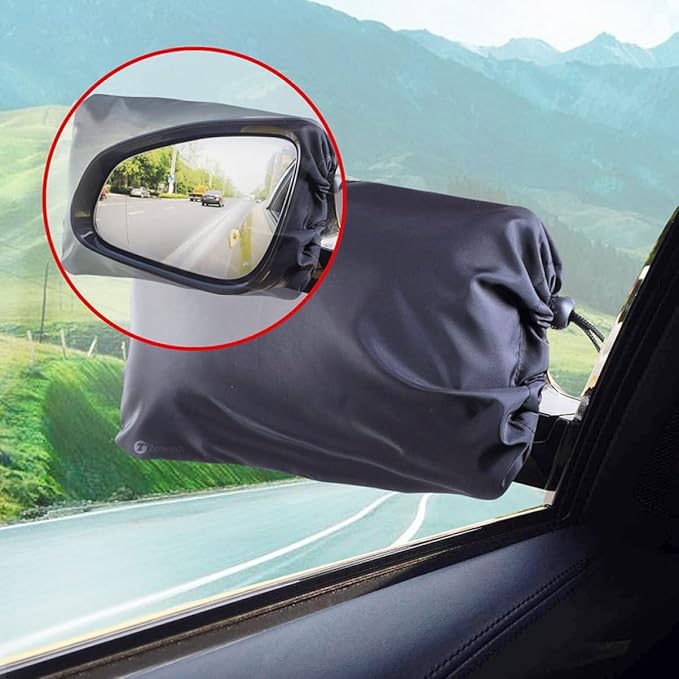 2pcs Oxford Cloth Rearview Mirror Cover Snowproof Windproof Car Mirror Coat