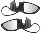 TRQ 2 Piece Driver and Passenger Side Mirror Assembly Set Power Folding Electric Adjustment Heated Memory Gray Compatible wit