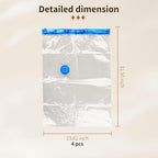 4 Pack Vacuum Storage Bags, Space Saver Bag Vacuum Seal Bags for Clothing Travel Moving Blankets Pillows Storage and Organiza