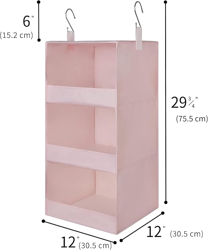 GRANNY SAYS 3 Shelf Hanging Closet Organizers and Storage, Collapsible Closet Storage Organizer with 2 Metal Hooks, Leak-Proo