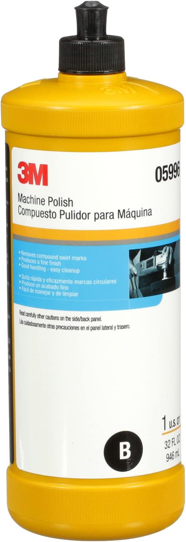 Perfect-It 3M Machine Polish, 05996, Easy Cleanup, Silicone Free, 1 qt (32 fl oz/946 mL)