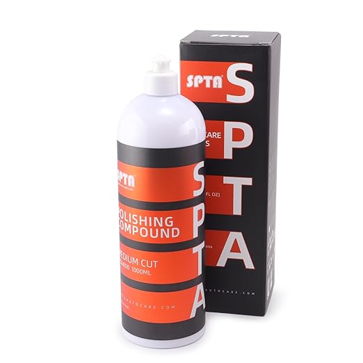 Medium Cut Polishing Compound, SPTA 33.8oz (1000ml) Polishing Compound Car Scratch & Swirl Remover Rubbing Compound & Medium Cut Polish Compound Swirl Remover for Car Automotive Paint Correction