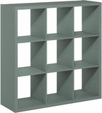Furinno Cubicle Book Shelf, 9-Cube Bookshelf, Extra Thick Frame Reversible Bookcase with Open Back, 14.6" x 44" x 44", for Li