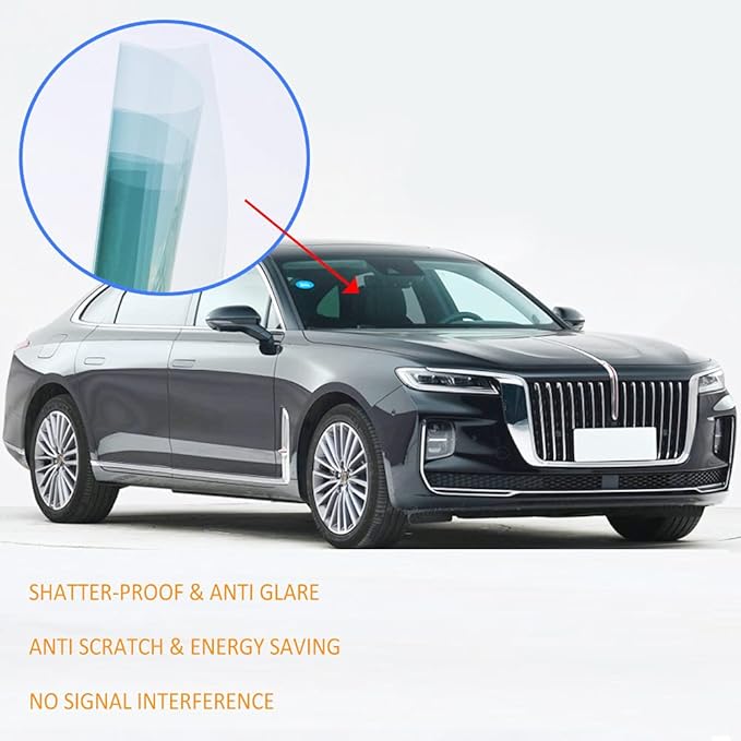 Nano Ceramic Car Front Window Film 99% Anti UV Heat Insulation Sun Blocking Solar Window Tint for Car Windshield Rear Side Window, 20Inch X 100Feet Roll 80% VLT