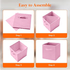 Lifewit Storage Cubes, Foldable Decorative Fabric Storage Baskets for Organizing Home Organizers with Handles for Shelves, Cl
