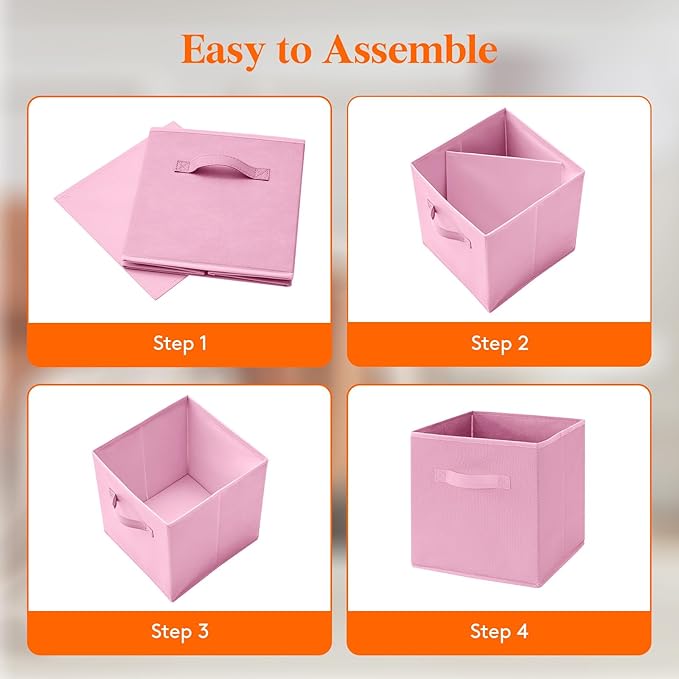 Lifewit Storage Cubes, Foldable Decorative Fabric Storage Baskets for Organizing Home Organizers with Handles for Shelves, Cl