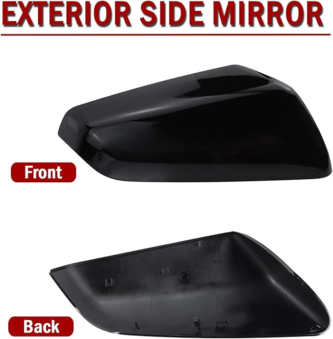 Right Passenger Side Exterior Mirror Cap Cover Rearview Mirror Cover Trim Fit for 2018 2019 2020 2021 2022 2023 Chevrolet Equinox & GMC Terrain Replace 23406416 (Glossy Black)