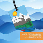 R. Nichols Landscapes Luggage Tag Set - Sturdy Waterproof Plastic Travel Labels for Baggage, Suitcases, Backpacks, and Diaper