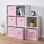 Stero Fabric Storage Bins 6 Pack Fun Colored Durable Storage Cubes with Fabric Handles Foldable Cube Baskets for Home, Kids R
