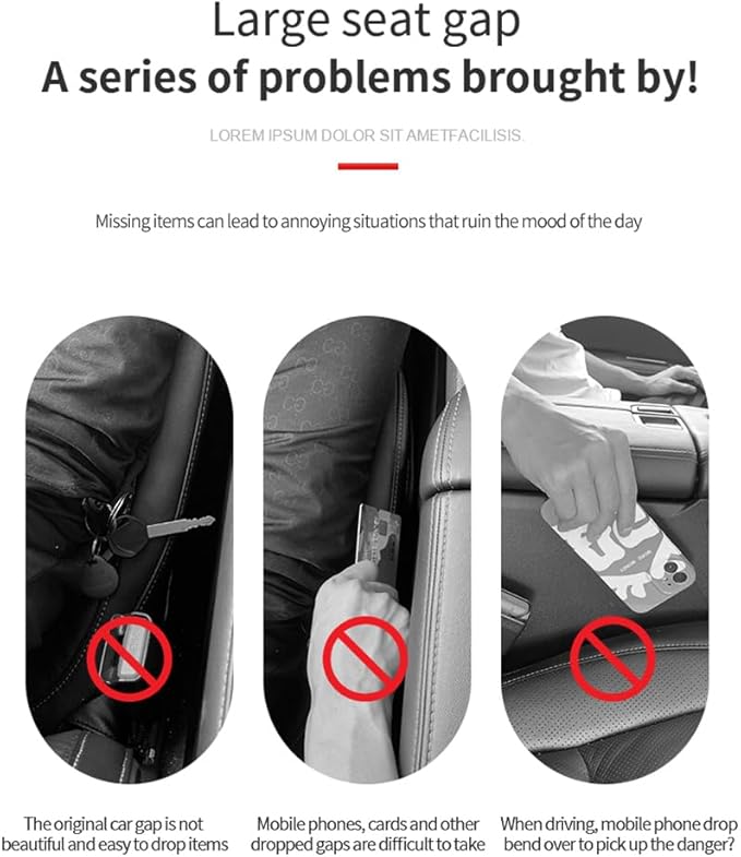 2PCS Car Seat Gap Filler - Car Seat Gap Filler Organizer for Holding Phone,Key,Purse - Universal Car Gap Filler Fits CCar Truck SUV Car Interior Accessories (Burgundy/2PCS)…