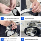 Large 5.7" Adjustable Mounted Blind Spot Mirror Fix with Screws to Prevent Falling, HD Glass Wide Angle Side Rearview Mirror Universal Vehicle Mounted Mirror (1)