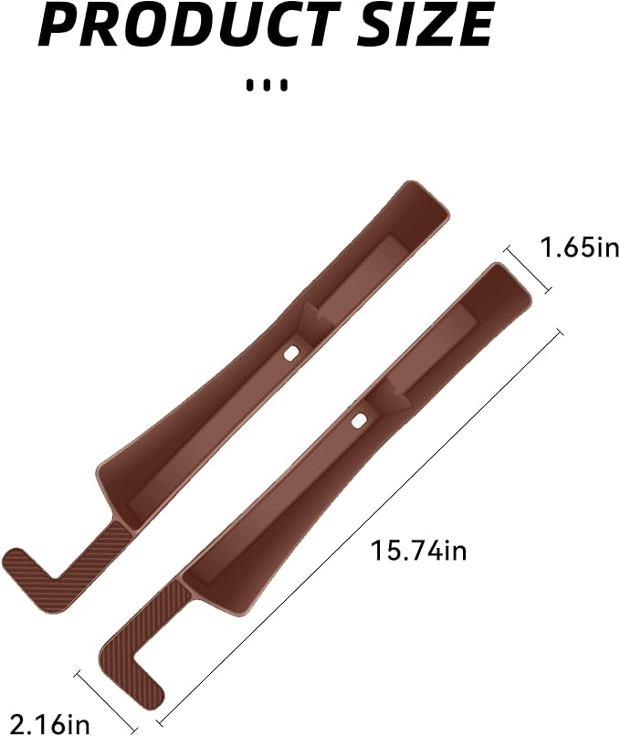 2PCS Car Seat Gap Filler, Anti-Drop Vehicle Console Crevice Blocker with 2 Storage Areas, Seat Side Seam Organizer Plug from Droping, Universal Automotive Interior Accessories(Brown)