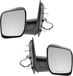 TRQ Driver and Passenger Side Mirror Assembly Set Power Textured Black Foldaway Compatible with 2009 Ford E-150 2009 E-250 20