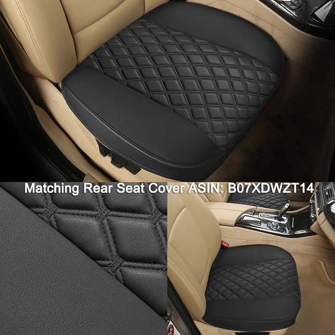 Black Panther PU Car Seat Cover, Front Seat Protector Compatible with 90% Vehicles,Embroidery,Anti-Slip & Full Wrapping Botto