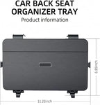 Car Back Seat Tray Table - Foldable & Adjustable Travel Desk for Eating, Working, Gaming | Sturdy Plastic Snack Lap Tray for Adults | Fits SUV, Sedan, Minivan (Folding Storage Box)