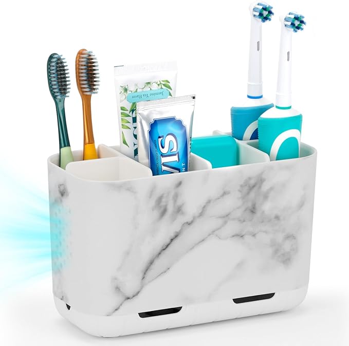 Boperzi Toothbrush Holders for Bathrooms Organizers and Storage, Large Tooth Brush Holders, Electric Toothbrush and Toothpast
