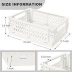 Small Pastel Plastic Storage Bins 2Pcs Foldable Pastel Crates Plastic Basket Colorful Storage Containers Baskets for Classroo
