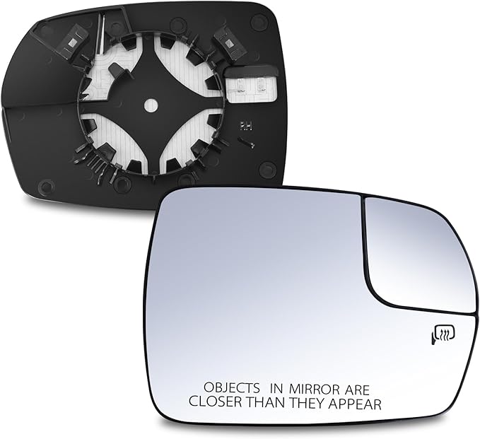 Passenger Right Convex Side Mirror Glass, Heated with Blind Spot Mirror - Compatible with Ford Edge 2015-2018, Replace# FT4Z17K707D