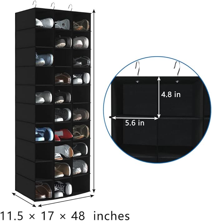 coastal rose Hanging Shoe Organizer for Closet, 30 Sections Hanging Closet Organizers and Storage Shelves, Space Saving Hangi