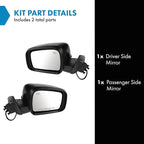 TRQ 2 Piece Driver and Passenger Side Mirror Assembly Set Electric Adjustment Heated No Memory Black Compatible with 2011-201