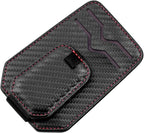 Leather Car Sun Visor Organizer with Sunglass Holder, Multifunctional Eyeglasses Ticket Credit Card Clip and Bills Storage Pocket, Universal Auto Interior Accessories(Carbon Fiber)