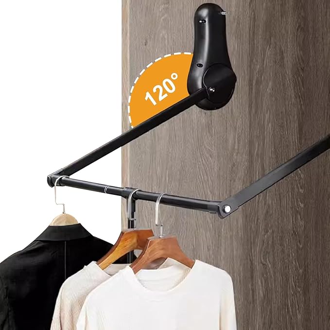 Pull Down Closet Rod for Hanging Clothes, Wardrobe Lift Rail Aluminum Alloy Organizer, Side Mounted Closet Rod for Kitchen Be