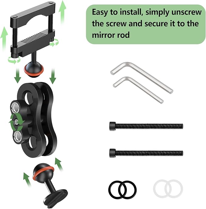 Dash Cam Mount, Aluminum Rearview Mirror Bracket Installation Kit, for Rove R2-4K, R2-4K PRO and R2-4K Dual Car Dash Cams