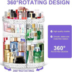 TiKenSo 360 Rotating Makeup Organizer, Cosmetics Organizer Makeup Spinning Organizer Clear 6 Adjustable Layers Large Capacity