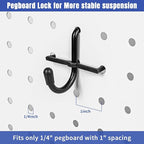 196 PCS Extra Thick 1/4" Pegboard Hooks Set, Heavy Duty Peg Board for Hanging Storage, Black Metal Pegboard Accessories with 