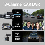 Dash Cam Front and Rear, 1080P Dual Dash Camera, WiFi & App Control, IR Night Vision, 170° Wide Angle, G-Sensor, Parking Mode