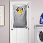 KEEPJOY 2Pack Space-Saving Hanging Laundry Bag, Door Laundry Hamper with 2 Different Types of Hooks, 30x20 Inch Oxford Fabric