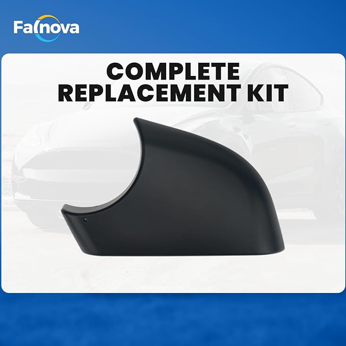 Left Rearview Mirror Cover Bracket, Compatible with Tesla Model 3 2017-2024, Side Mirror Base Cover Replacement Part, Suitable for Tesla Model 3 Accessories（Black）