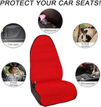 Red waterproof towel seat cover installed on car front seat, universal fit for car truck and SUV

