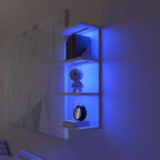 4-Tier Wall Shelf Unit with RGB Lights, Floating Lack Shelf for Home Decor, Wall Mounted Vertical Display Shelf for Bedroom L