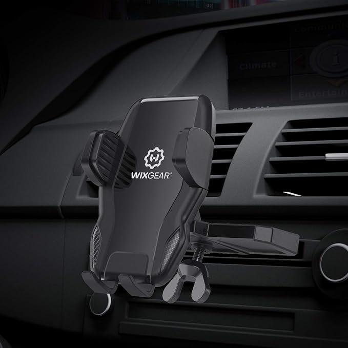 WixGear Universal Car Phone Mount CD Slot Car Mount Holder with New Gravity Self-Locking Design Mount, Compatible with All Phones (New Self-Locking)