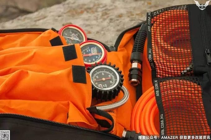 ARB ARB600 E-Z Deflator Kit 10-60 PSI 0-4 BAR Tire Pressure Gauge Rapid Air Down for Offroad Include Recovery Gear Pouch