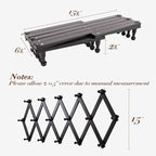SCUNDA Accordion Wall Hanger with 16 Hooks, Wooden Wall Expandable Coat Rack for Coat, Hats, Baseball Caps, Coffee Mug, Jewel