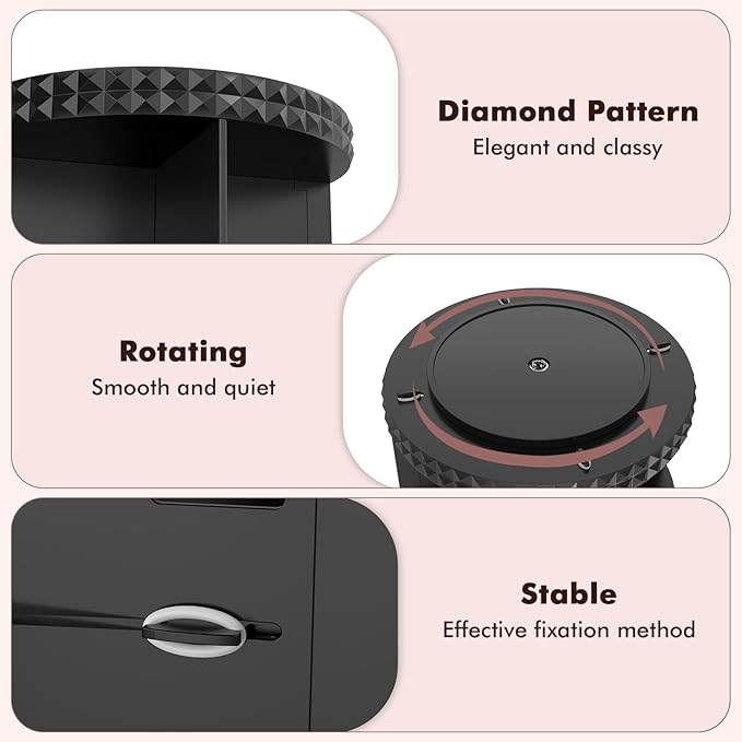 Rotating Makeup Organizer, 360° Spinning Skincare Organizers, Adjustable Layer Cosmetic Storage Lazy Susan Makeup Organizers 