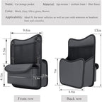 Car Organizer Storage Between Seats, Leather Large Capacity Automobile Handbag Hanging Store Content Bag, Auto Console Organizer Holder for Snack Phone Document Storages, Car Accessories (Gray)