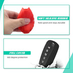 2 Pcs Silicone Key Fob Cover for Ford with Keychain, Soft Key Case Shell Full Protection for Explorer Fusion Escape Edge Expe