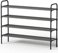 Kitsure Extra-Long Shoe Rack for Closet, Shoe Organizer for Front Door Entrance, Stackable Shoe Shelf, Detachable Closet Orga