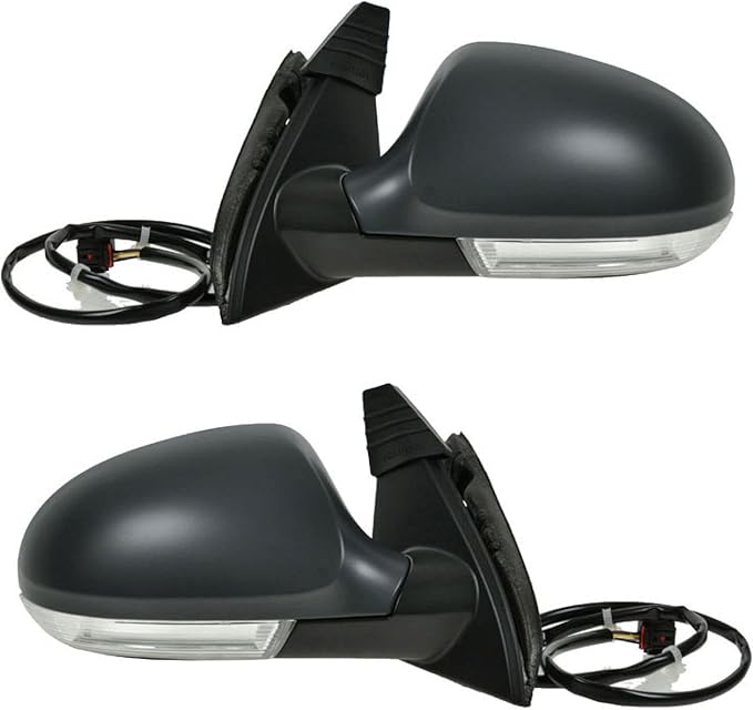 TRQ 2 Piece Driver and Passenger Side Mirror Assembly Set Electric Adjustment Heated No Memory Gray Compatible with 2006-2010