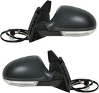 TRQ 2 Piece Driver and Passenger Side Mirror Assembly Set Electric Adjustment Heated No Memory Gray Compatible with 2006-2010
