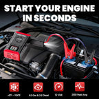 SEAMOUNT 2000A Jump Starter with Air Compressor Combo, Portable Car Battery Booster Pack for 6L Gas / 3L Diesel,