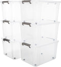 Citylife 6 Packs 69 QT Plastic Storage Bins with Lids Large Stackable Storage Containers for Organizing Clear Storage Box for
