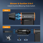 K&F Concept 2-in-1 Magnetic Compressed Air Duster, Electric Air Duster|300000RPM Vacuum Cleaner|3 Gear|Super Wind Power|Recha