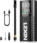 LEXIN P4 Tire Inflator Portable Air Compressor, 150PSI Electric Air Pump for Car Tires, w/Pressure Gauge&LED Light, 4000mAh Cordless Smart Pump for Car/Motorcycle/Bike/Bicycle/Scooter/Ball/Inflatable
