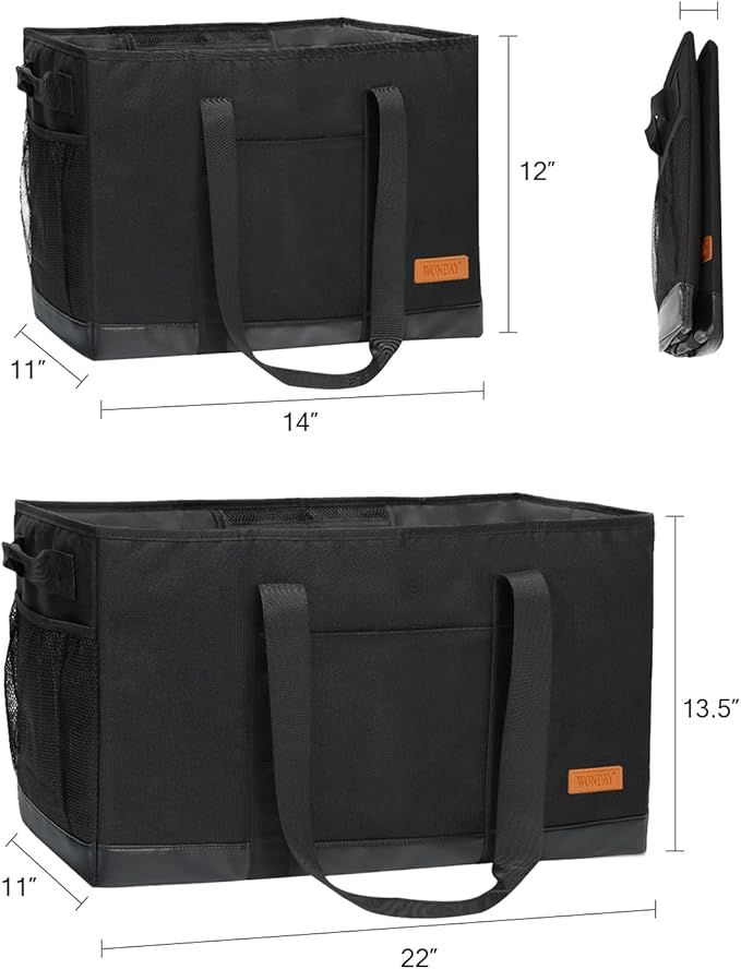 WONDAY Extra Large Utility Tote Bag - Standing Reusable Grocery Bag with Handle