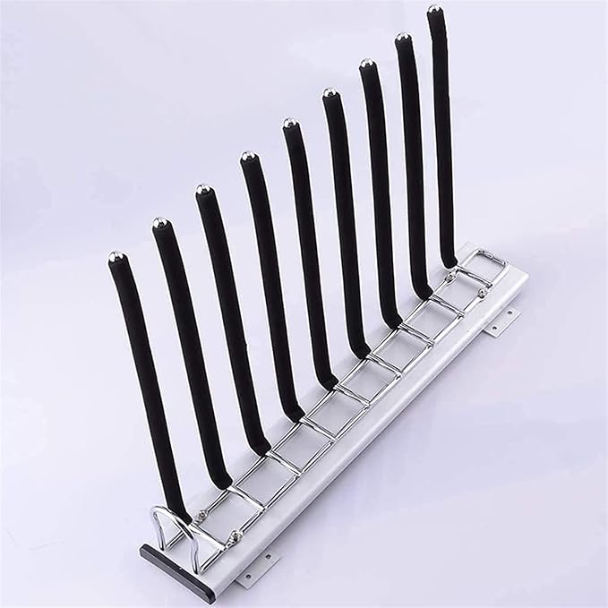 Pull Out Clothes Rail Extendable Pull Out Closet Rod - Wardrobe Pull-Out Trousers Rack, Expandable Wardrobe Rack 9 Trouser Wa